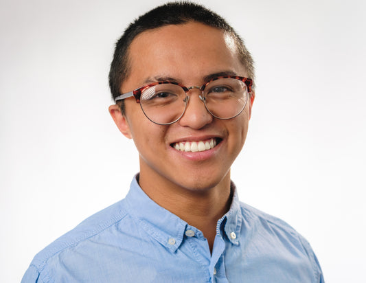 Young Gen-Z Asian Man headshot image on white background