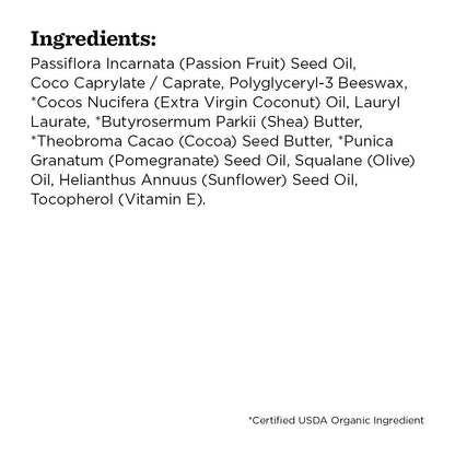 Ingredients list for body balm