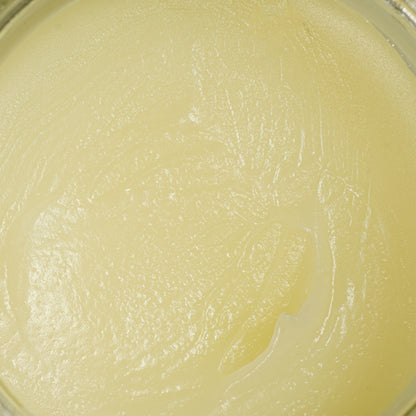 Texture and detail of Body Balm. Top down Angle